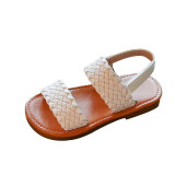 Kids Girl Non-Slip Weave Velcro Soft Flat Summer Beach Sandals