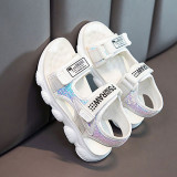 Kids Sports Velcro Open-Toe Sequins Beach Sandal Shoes