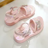 Kids Girl Soft Fashion Rhinestone Butterfly Summer Beach Sandals