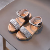 Kids Girl Non-slip Silver Pearl Beach Summer Sandals