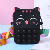 Decompression Cat Silicone Single Shoulder Bag Coin Purse Shoulder Handbag