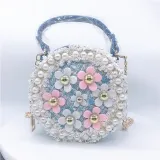 Pearl Flower Crossbody Shoulder Waist Pack Bag for Toddlers Kids