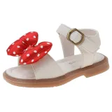 Kids Girl Soft Red Dots Bow Tie Summer Beach Sandals