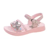 Kids Girl Soft Fashion Rhinestone Butterfly Summer Beach Sandals