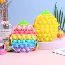 Decompression Pineapple Silicone Single Shoulder Bag Coin Purse Shoulder Handbag