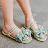 Kids Girl Dots Bow Tie Summer Beach Sandal Slippers