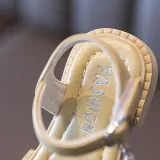 Kids Girl Rrhinestones Ruffles Flat Slipper Summer Beach Sandals