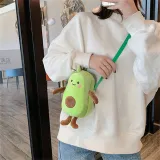 Plush Avocado Crossbody Shoulder Bag For Toddlers Kids