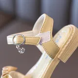 Kids Girl Rrhinestones Ruffles Flat Slipper Summer Beach Sandals