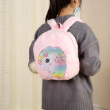 Cute Cartoon Unicorn Big Eyes Bow Embroidered Plush Bag