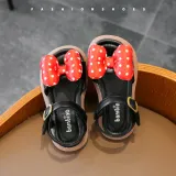 Kids Girl Soft Red Dots Bow Tie Summer Beach Sandals