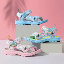Kids Girl Non-slip Butterfly Velcro Sneaker Sandal Shoes