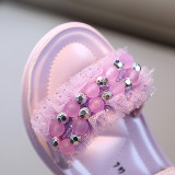 Kids Girl Non-slip Lace Rhinestones Sandal Shoes