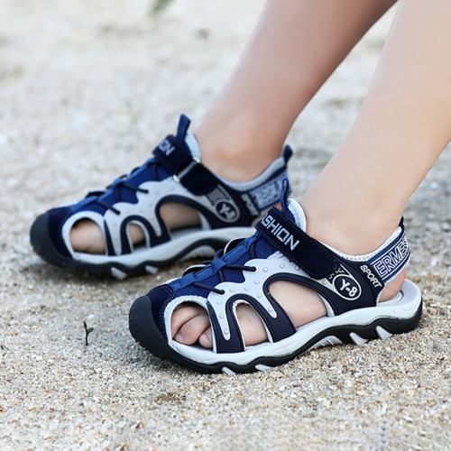Kids Boy Fashion Velcro Closed-Toe Sports Beach Sandal Shoes