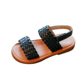 Kids Girl Non-Slip Weave Velcro Soft Flat Summer Beach Sandals