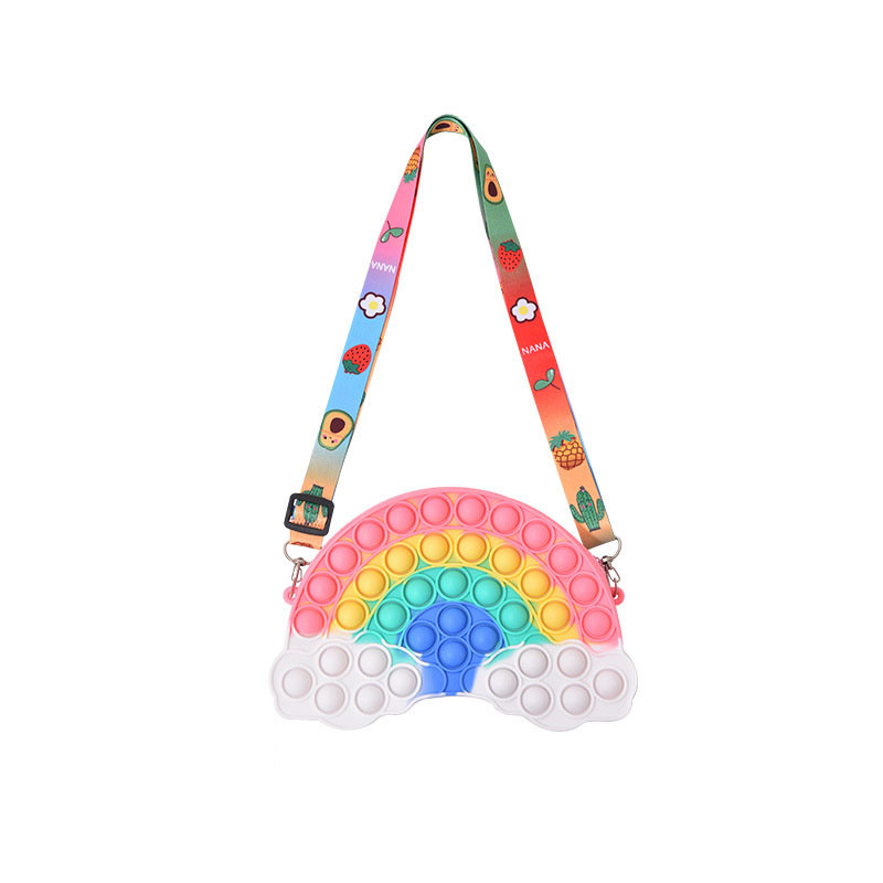 Decompression Rainbow Cloud Silicone Single Shoulder Bag Coin Purse Shoulder Handbag