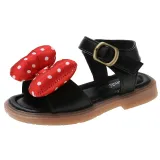 Kids Girl Soft Red Dots Bow Tie Summer Beach Sandals