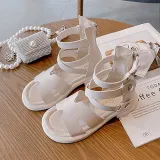 Kids Girl Gladiator Solid Color Summer Beach Sandals