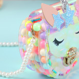 Personality Transparent Unicorn Crossbody Shoulder Bag For Toddlers Kids