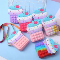 Decompression Ice Cream Silicone Single Shoulder Bag Coin Purse Shoulder Handbag
