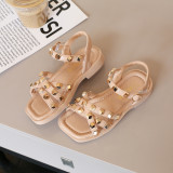 Kids Girl Soft Fashion Open -Toe Summer Studded Beach Sandals