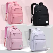 Primary School Pure Color Lightweight Waterproof Backpack School Bag