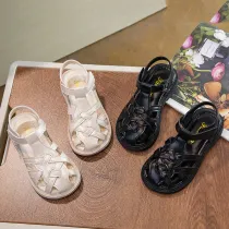 Kids Girl Weave Closed-Toe Summer Beach Sandals