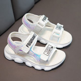 Kids Sports Velcro Open-Toe Sequins Beach Sandal Shoes