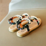 Kids Girl Cute Pearl Bow Tie Beach Summer Sandals