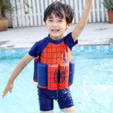 Kid Boys Float Adjustable Buoyancy Swimsuit with Cap
