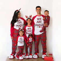 2022 Christmas Family Matching Sleepwear Pajamas Sets We Are Family Slogan Tops And Plaids Pants