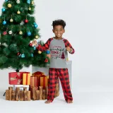 Christmas Matching Family Pajamas Most Wonderful Time Red Plaid Pajamas Set With Dog Pajamas