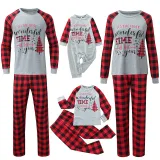 Christmas Matching Family Pajamas Most Wonderful Time Red Plaid Pajamas Set With Dog Pajamas