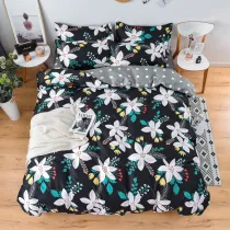 Simple White Black Cartoon Aloe Vera Cotton Bedding Set