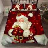 Merry Christmas Santa Claus Christmas Tree Bedding Full Twin Queen King Quilt Duvet Covers Sets