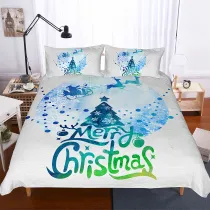 Merry Christmas Santa Claus Snowflake Bedding Full Twin Queen King Quilt Duvet Covers Sets