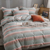 Simple Large Cross Striation Cotton Wool Grinding Bedding Sets