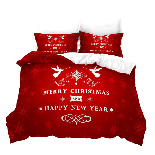 MERRY CHRISTMAS AND HAPPY NEW YEAR Bedding Full Twin Queen King Quilt Duvet Covers Sets