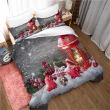 Printed Snowman Five Pointed Star Bedding Full Twin Queen King Quilt Duvet Covers Sets