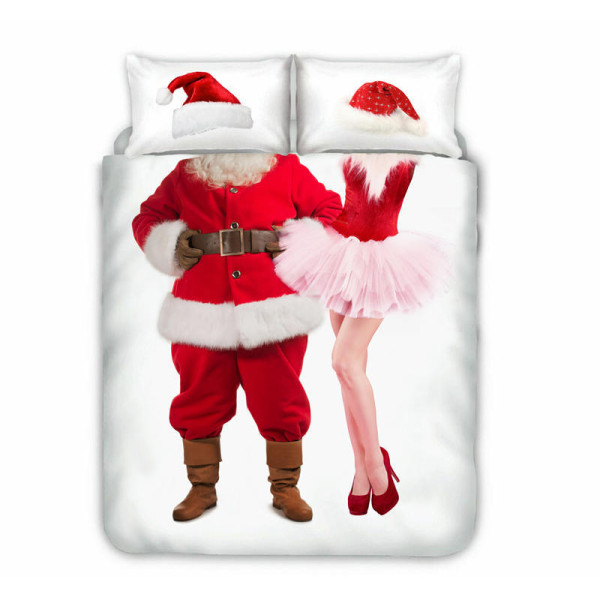Printed Santa Claus Snowman Elk Bedding Full Twin Queen King Quilt Duvet Covers Sets