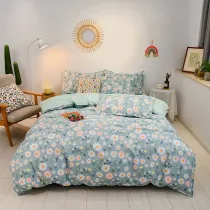 4PCS Cover Set Daisy Flower Printed Bedding For Girls