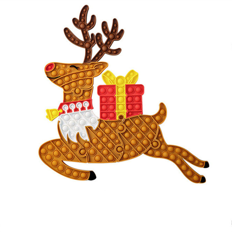 Christmas Deer Pop It Fidget Toy Push Pop Bubble Sensory Fidget Toy Stress Relief For Kids & Adult