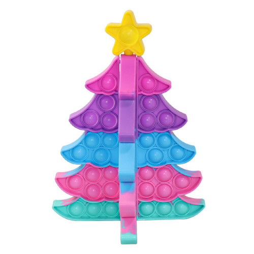 Christmas Tree Pop It Fidget Toy Push Pop Bubble Sensory Fidget Splicing Stress Relief Toy