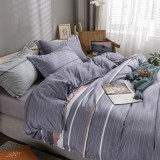 Simple Large Cross Striation Cotton Wool Grinding Bedding Sets