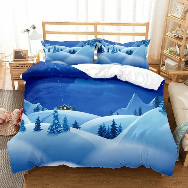 Christmas Theme Print Bedding Full Twin Queen King Quilt Duvet Covers Sets
