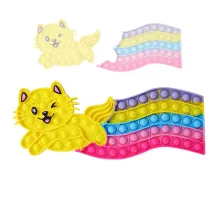 Rainbow Cat Pop It Fidget Toy Push Pop Bubble Sensory Fidget Toy Stress Relief For Kids & Adult