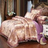 Jacquard Natural Luxury Fabric Silk Bedding Cotton Duvet Cover Set