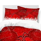 Two Elk Snowflakes Bedding Full Twin Queen King Quilt Duvet Covers Sets