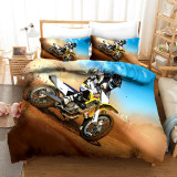 3D Motorcycle Cross Country Cool Speed Bedding Set