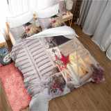 Printed Snowman Five Pointed Star Bedding Full Twin Queen King Quilt Duvet Covers Sets
